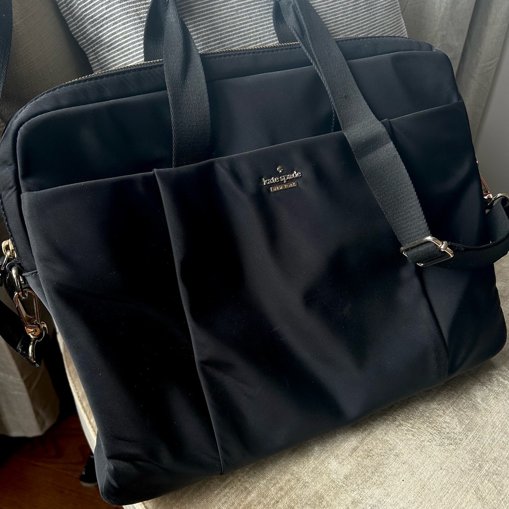 Kate Spade Black Laptop Bag with Gold Hardware